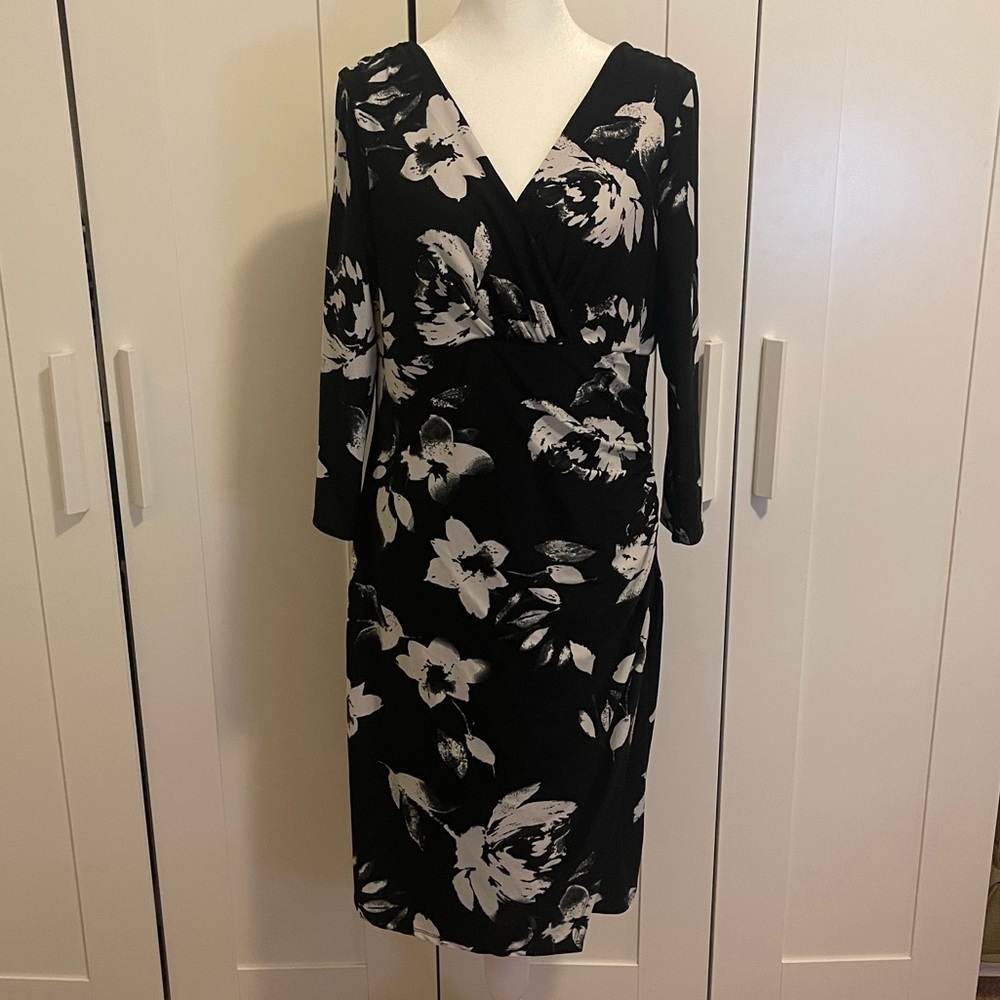 Catherine Malandrino Black White Floral Dress